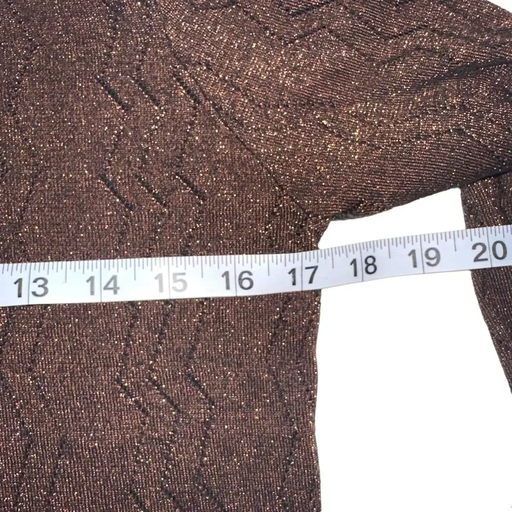 Scotch & Soda Maison Scotch Voila Brown Shimmery Pullover Sweater SMALL